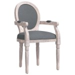 vidaXL Scaun de bucătărie, gri închis, 54x56x96,5 cm, material textil