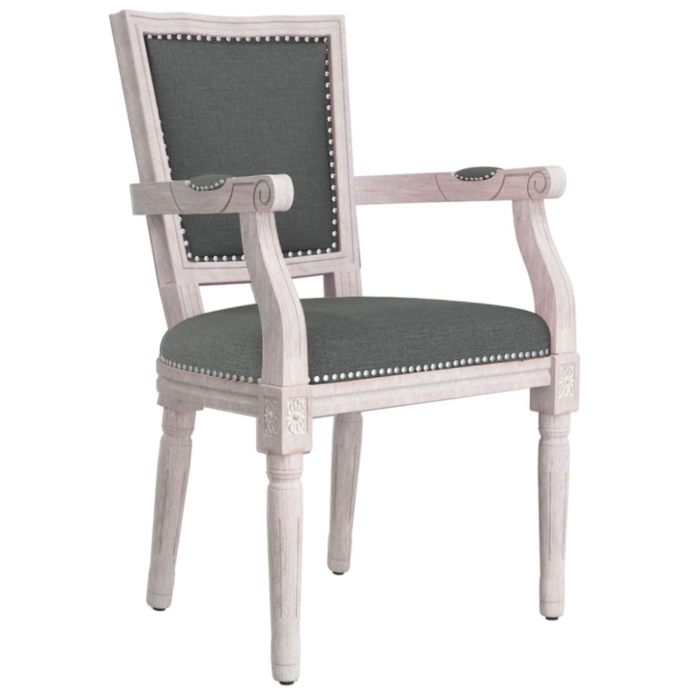 vidaXL Scaun de bucătărie pivotant, gri închis, textil