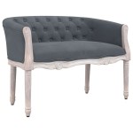 vidaXL Bancă, gri închis, 98x56x69 cm, catifea vidaXL Bancă, gri închis, 98x56x69 cm, catifea