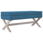 vidaXL Taburet de depozitare, albastru, 110x45x49 cm, catifea