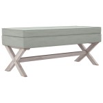vidaXL Taburet de depozitare, gri deschis, 110x45x49 cm, catifea