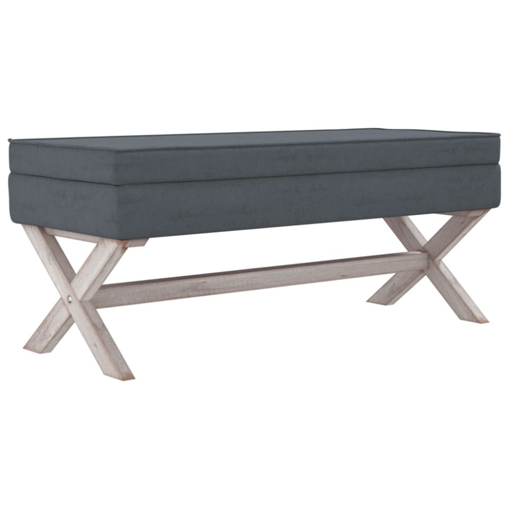 vidaXL Taburet de depozitare, gri închis, 110x45x49 cm, catifea