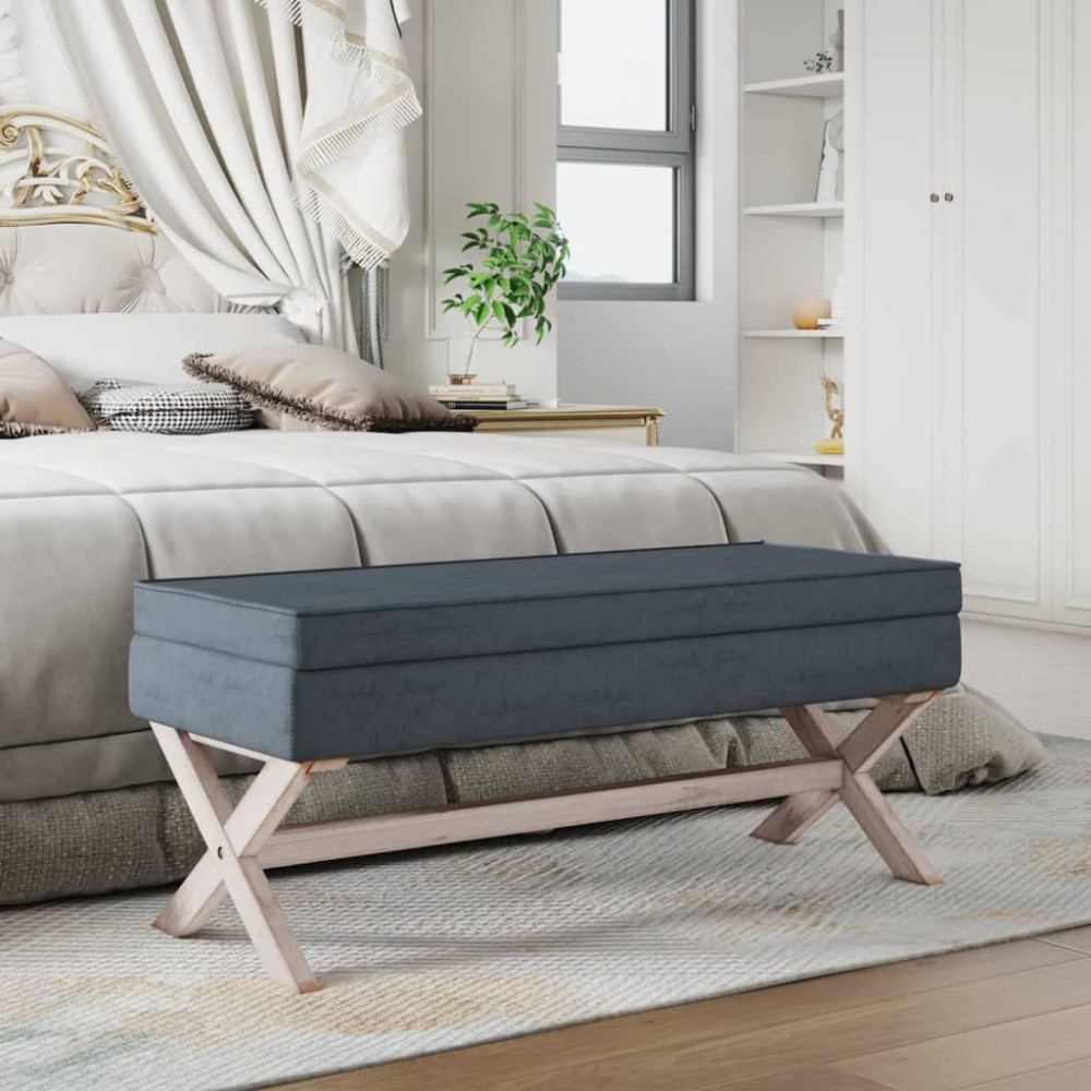 vidaXL Taburet de depozitare, gri închis, 110x45x49 cm, catifea