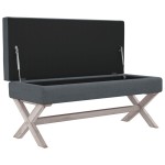vidaXL Taburet de depozitare, gri închis, 110x45x49 cm, catifea
