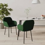 vidaXL Scaune de sufragerie, 2 buc., verde închis, catifea vidaXL Scaune de sufragerie, 2 buc., verde închis, catifea