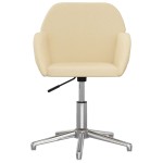 vidaXL Scaun de birou pivotant, crem, material textil vidaXL Scaun de birou pivotant, crem, material textil