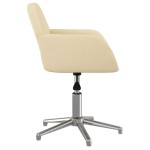 vidaXL Scaun de birou pivotant, crem, material textil vidaXL Scaun de birou pivotant, crem, material textil