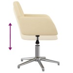vidaXL Scaun de birou pivotant, crem, material textil vidaXL Scaun de birou pivotant, crem, material textil