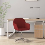 vidaXL Scaun de birou pivotant, roșu vin, material textil vidaXL Scaun de birou pivotant, roșu vin, material textil