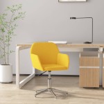 vidaXL Scaun de birou pivotant, galben deschis, material textil vidaXL Scaun de birou pivotant, galben deschis, material textil