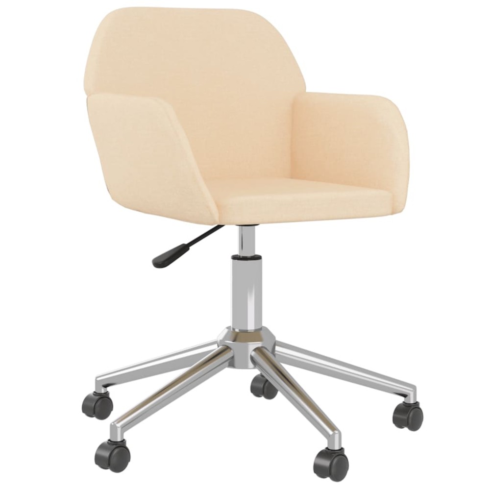 vidaXL Scaun de birou pivotant, crem, material textil