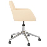 vidaXL Scaun de birou pivotant, crem, material textil vidaXL Scaun de birou pivotant, crem, material textil