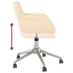 vidaXL Scaun de birou pivotant, crem, material textil vidaXL Scaun de birou pivotant, crem, material textil