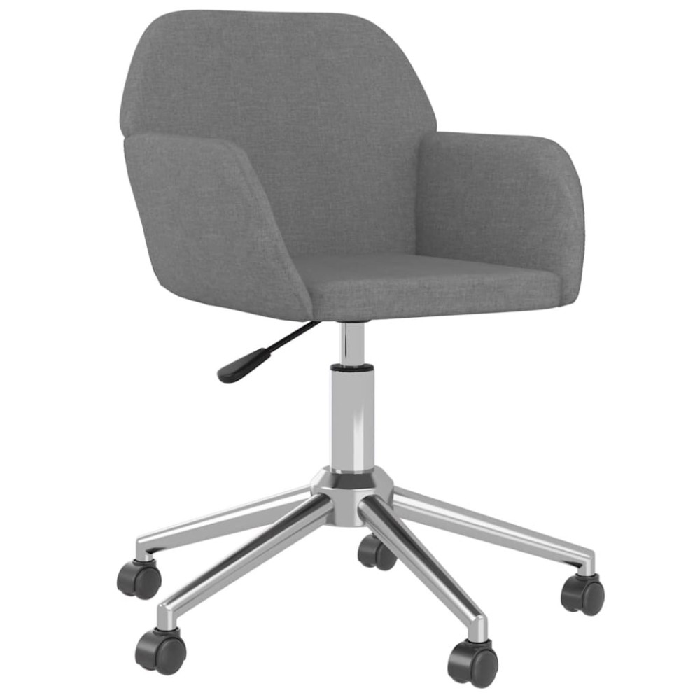 vidaXL Scaun de birou pivotant, gri deschis, material textil