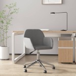 vidaXL Scaun de birou pivotant, gri deschis, material textil vidaXL Scaun de birou pivotant, gri deschis, material textil