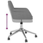 vidaXL Scaun de birou pivotant, gri deschis, material textil vidaXL Scaun de birou pivotant, gri deschis, material textil