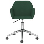 vidaXL Scaun de birou pivotant, verde închis, textil vidaXL Scaun de birou pivotant, verde închis, textil