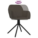 vidaXL Scaune de bucătărie pivotante, 2 buc, gri închis, catifea