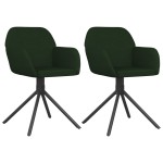vidaXL Scaune de bucătărie pivotante, 2 buc., verde închis, catifea vidaXL Scaune de bucătărie pivotante, 2 buc., verde închis, catifea