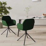 vidaXL Scaune de bucătărie pivotante, 2 buc., verde închis, catifea vidaXL Scaune de bucătărie pivotante, 2 buc., verde închis, catifea