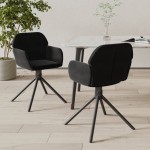 vidaXL Scaune de bucătărie pivotante, 2 buc., negru, catifea vidaXL Scaune de bucătărie pivotante, 2 buc., negru, catifea