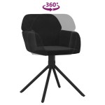 vidaXL Scaune de bucătărie pivotante, 2 buc., negru, catifea vidaXL Scaune de bucătărie pivotante, 2 buc., negru, catifea
