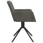 vidaXL Scaune de bucătărie pivotante, 2 buc, gri închis, catifea