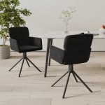 vidaXL Scaune de bucătărie pivotante, 2 buc., negru, catifea vidaXL Scaune de bucătărie pivotante, 2 buc., negru, catifea