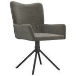 vidaXL Scaune de bucătărie pivotante, 2 buc, gri închis, catifea