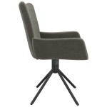 vidaXL Scaune de bucătărie pivotante, 2 buc, gri închis, catifea