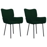vidaXL Scaune de sufragerie, 2 buc., verde închis, catifea vidaXL Scaune de sufragerie, 2 buc., verde închis, catifea