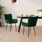 vidaXL Scaune de sufragerie, 2 buc., verde închis, catifea vidaXL Scaune de sufragerie, 2 buc., verde închis, catifea