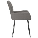 vidaXL Scaune de bucătărie, 2 buc., gri deschis, material textil