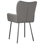 vidaXL Scaune de bucătărie, 2 buc., gri deschis, material textil