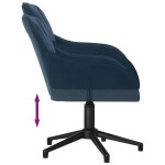 vidaXL Scaun de birou pivotant, albastru, catifea vidaXL Scaun de birou pivotant, albastru, catifea
