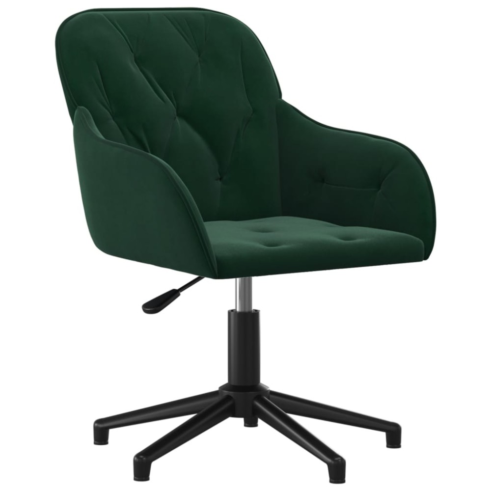 vidaXL Scaun de birou pivotant, verde închis, catifea