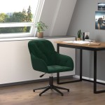 vidaXL Scaun de birou pivotant, verde închis, catifea vidaXL Scaun de birou pivotant, verde închis, catifea
