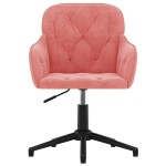 vidaXL Scaun de birou pivotant, roz, catifea vidaXL Scaun de birou pivotant, roz, catifea