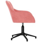 vidaXL Scaun de birou pivotant, roz, catifea vidaXL Scaun de birou pivotant, roz, catifea