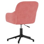 vidaXL Scaun de birou pivotant, roz, catifea vidaXL Scaun de birou pivotant, roz, catifea