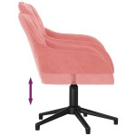 vidaXL Scaun de birou pivotant, roz, catifea vidaXL Scaun de birou pivotant, roz, catifea