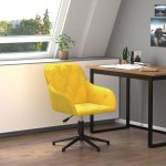 vidaXL Scaun de birou pivotant, galben, catifea vidaXL Scaun de birou pivotant, galben, catifea