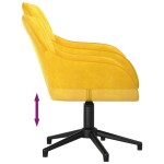 vidaXL Scaun de birou pivotant, galben, catifea vidaXL Scaun de birou pivotant, galben, catifea