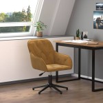 vidaXL Scaun de birou pivotant, maro, catifea vidaXL Scaun de birou pivotant, maro, catifea