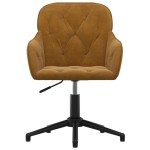 vidaXL Scaun de birou pivotant, maro, catifea vidaXL Scaun de birou pivotant, maro, catifea