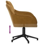 vidaXL Scaun de birou pivotant, maro, catifea vidaXL Scaun de birou pivotant, maro, catifea