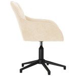 vidaXL Scaun de birou pivotant, crem, catifea vidaXL Scaun de birou pivotant, crem, catifea