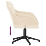 vidaXL Scaun de birou pivotant, crem, catifea vidaXL Scaun de birou pivotant, crem, catifea
