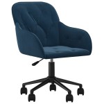 vidaXL Scaun de birou pivotant, albastru, catifea vidaXL Scaun de birou pivotant, albastru, catifea
