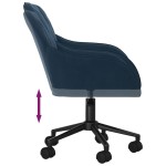 vidaXL Scaun de birou pivotant, albastru, catifea vidaXL Scaun de birou pivotant, albastru, catifea